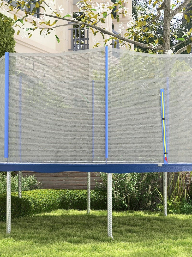 Filet de sécurité trampoline porte zipée Ø 366 cm 8 poteaux Bleu Bleu - Kiabi