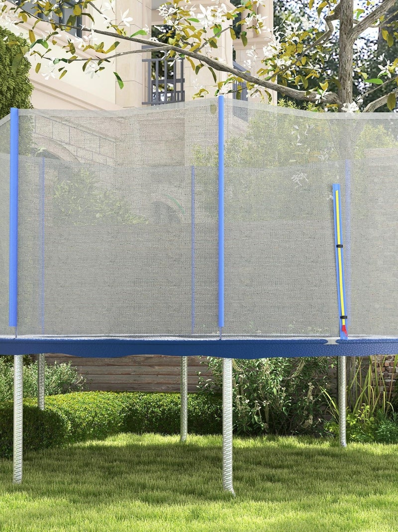 Filet de sécurité trampoline porte zipée Ø 426 cm 8 poteaux Noir - Kiabi