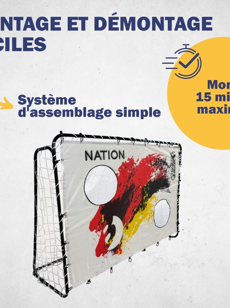 Filet de tir "Nation D" avec 2 trous de tir 193 x 150 cm Multicolore - Kiabi