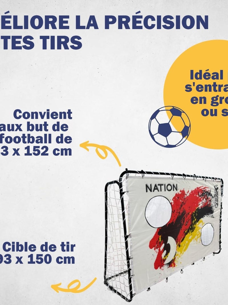 Filet de tir "Nation D" avec 2 trous de tir 193 x 150 cm Multicolore - Kiabi