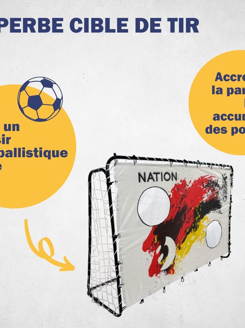 Filet de tir "Nation D" avec 2 trous de tir 193 x 150 cm Multicolore - Kiabi