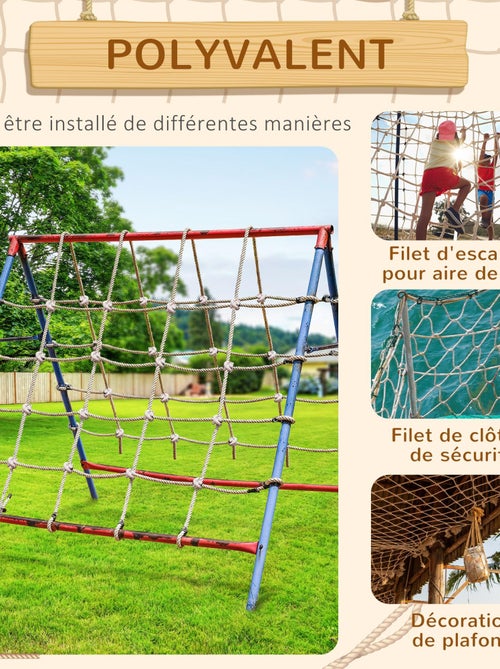 Filet d'escalade enfant PE dim. 1,5L x 2H m - Kiabi