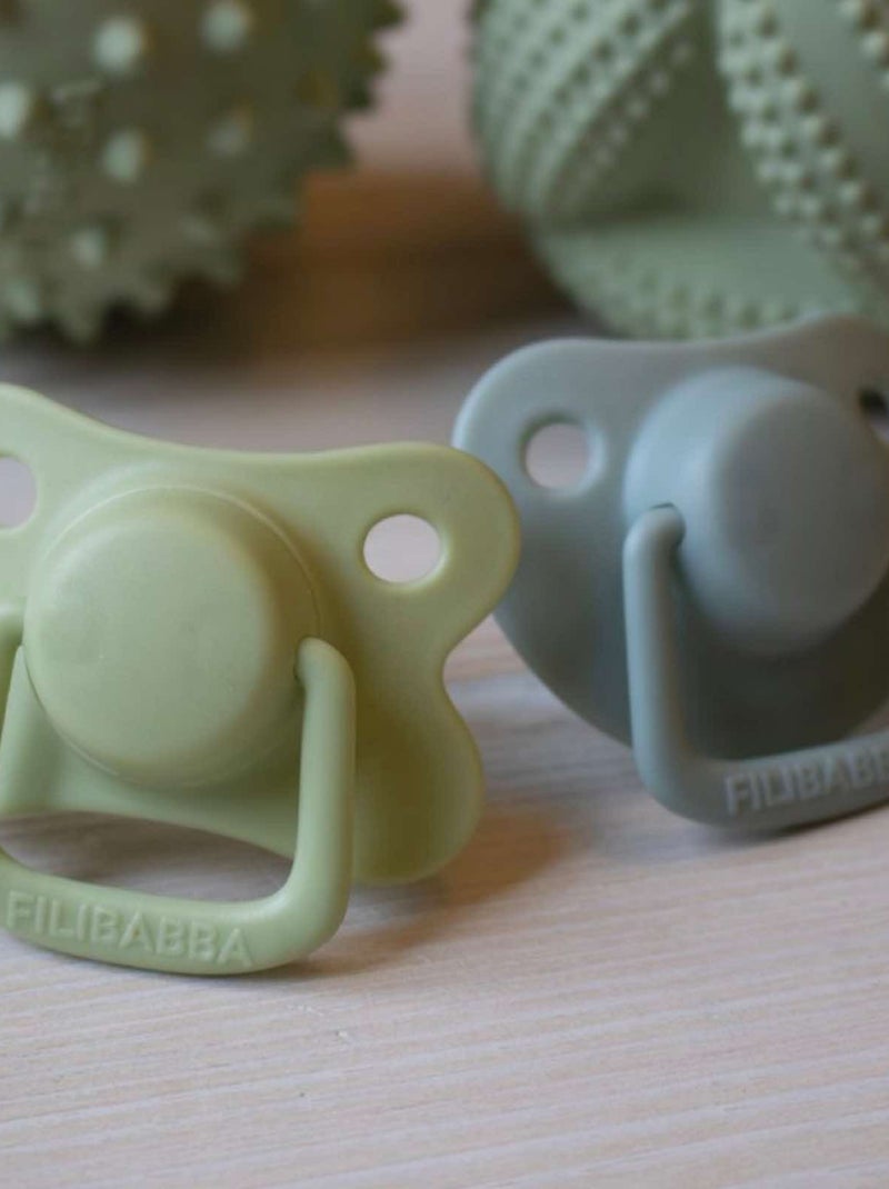 Filibabba | Lot de 2 sucettes anatomique en silicone 6 mois et + Vert - Kiabi