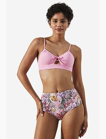 Filipa bas de bikini taille haute à imprimé floral penti
