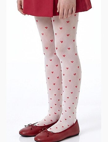 Fille little heart collant à motif cœurs penti