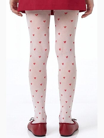 Fille little heart collant à motif cœurs penti