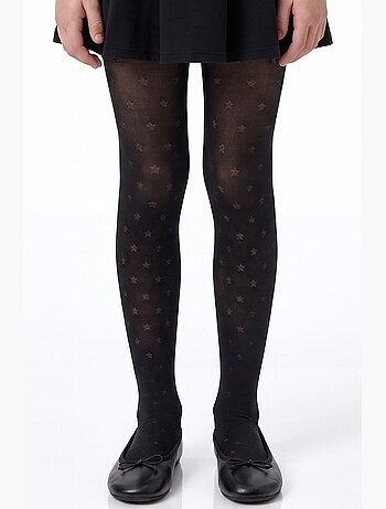 Fille mini star collant en résille à pois penti