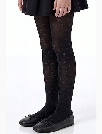 Fille mini star collant en résille à pois penti
