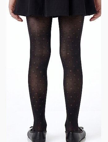 Fille mini star collant en résille à pois penti