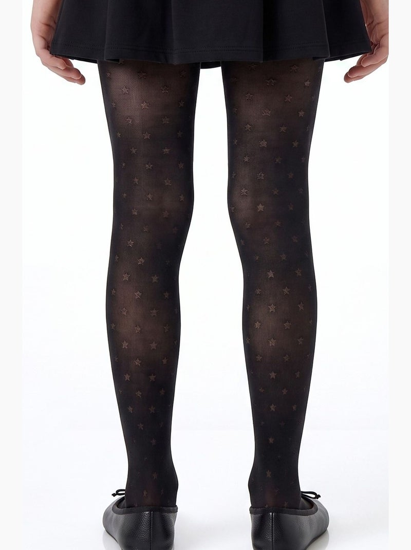 Fille mini star collant en résille à pois penti Noir - Kiabi