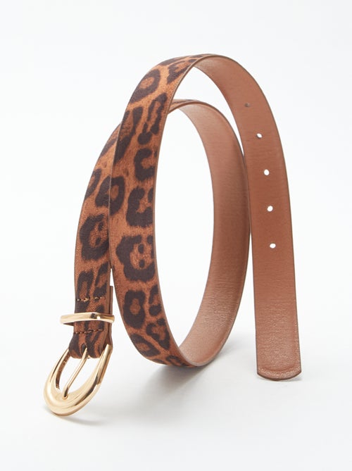 Fine ceinture en suédine léopard - Kiabi