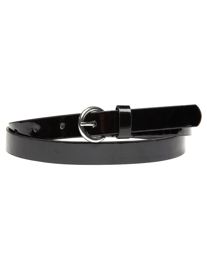 Fine ceinture noir verni - Kiabi