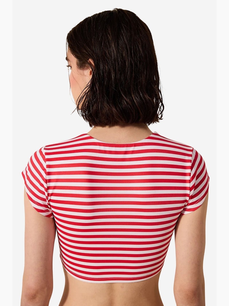Finy tee haut de bikini rayé penti Blanc Rouge - Kiabi