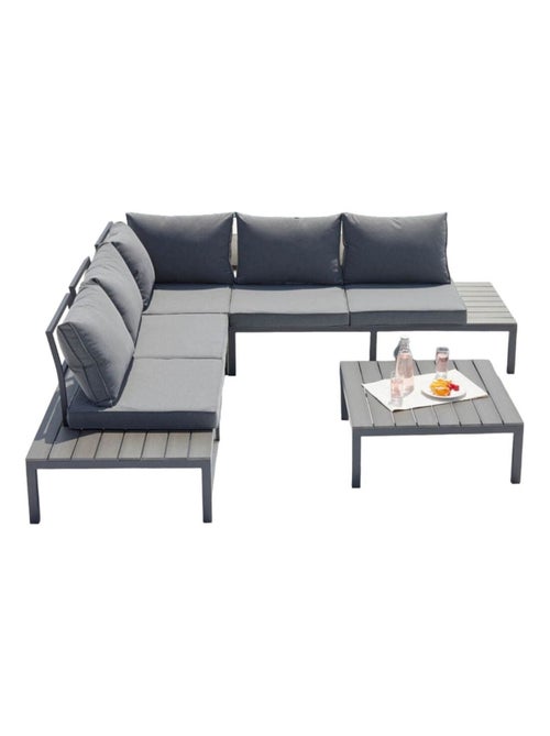 FIRA - Salon de jardin 5 places gris foncé - Kiabi