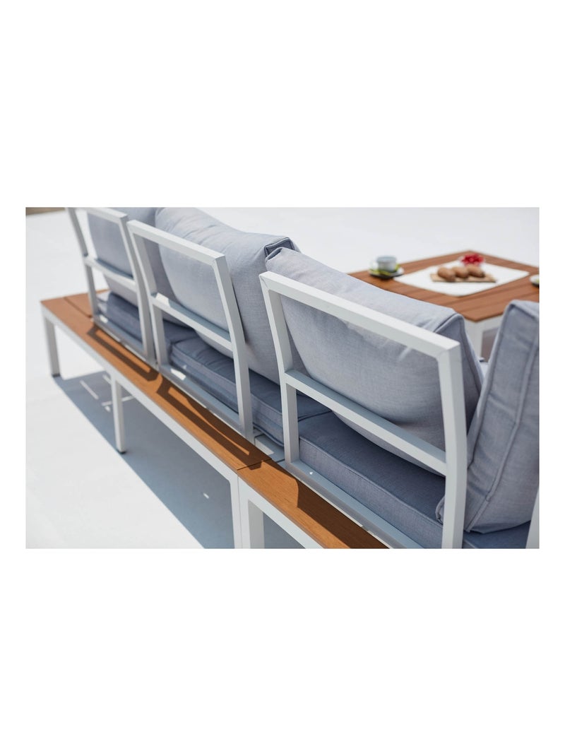 FIRA Salon de jardin bas 5 places en aluminium gris et blanc Blanc Gris - Kiabi
