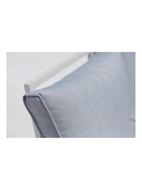 FIRA Salon de jardin bas 5 places en aluminium gris et blanc - Kiabi