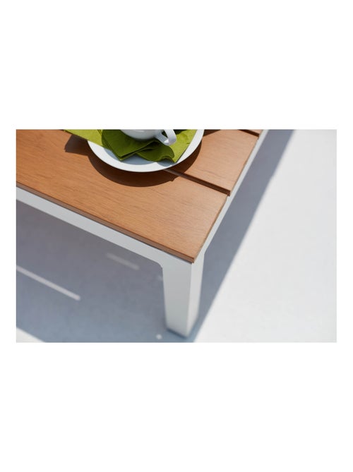 FIRA Salon de jardin bas 5 places en aluminium gris et blanc - Kiabi