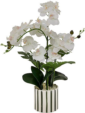 Fleur Artificielle Orchidée H81cm pot en grès ASIA
