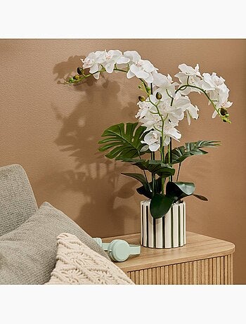 Fleur Artificielle Orchidée H81cm pot en grès ASIA