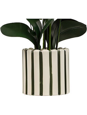 Fleur Artificielle Orchidée H81cm pot en grès ASIA