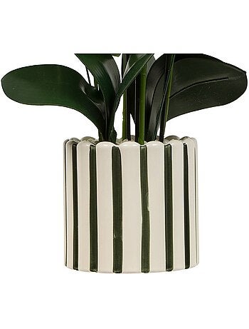 Fleur Artificielle Orchidée H81cm pot en grès ASIA