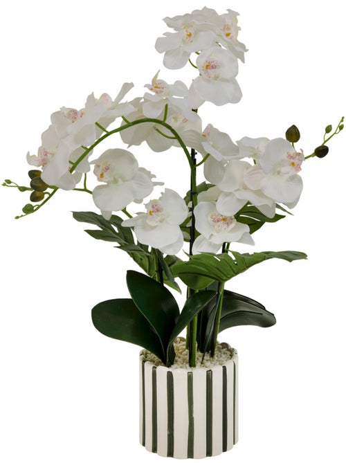 Fleur Artificielle Orchidée H81cm pot en grès ASIA - Kiabi