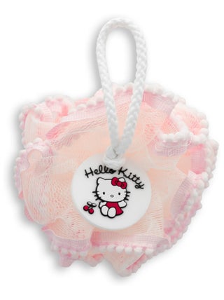 Fleur de Douche Bébé 15×15 cm - Hello Kitty - Éponge Douce Multi-Usage Lavable