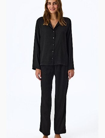 Fleur ensemble de pyjama en satin à imprimé serpent, chemise et pantalon manches longues penti