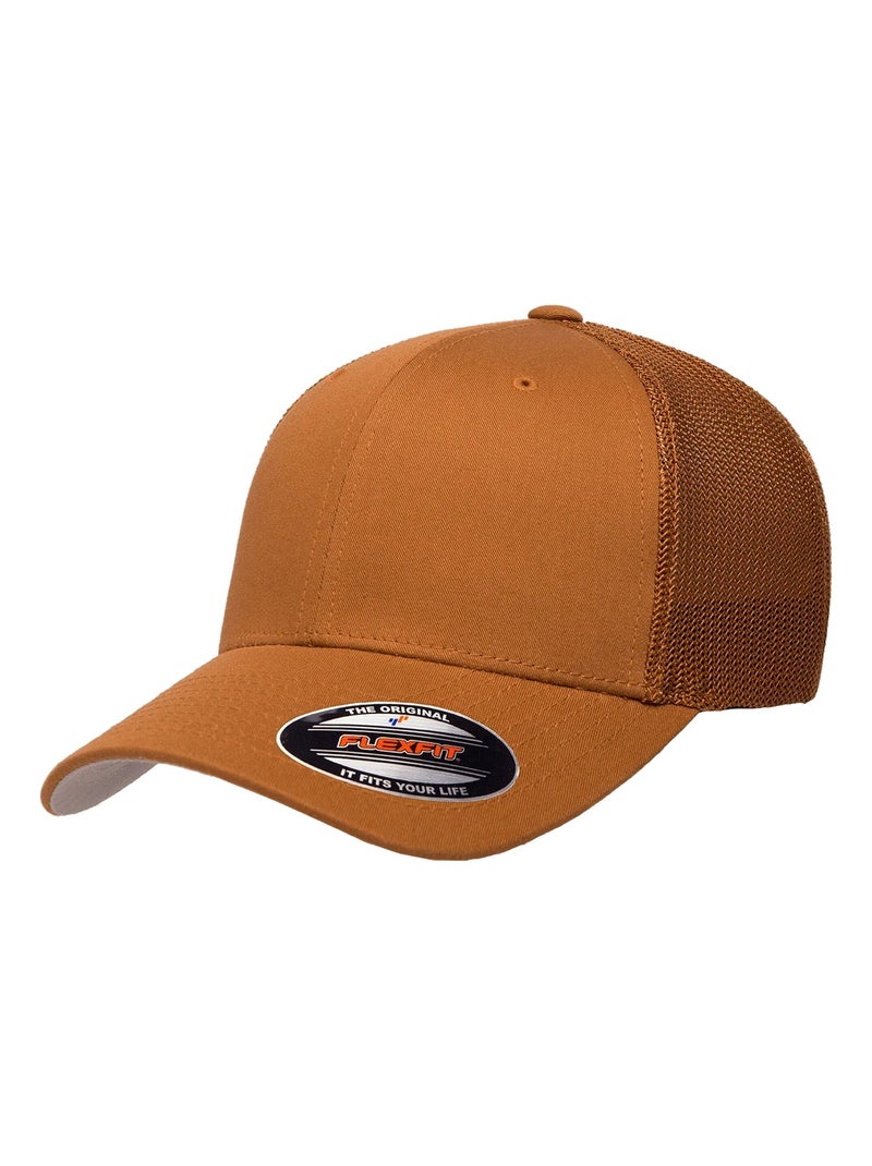 Flexfit - Casquette trucker motif/style Maille Marron caramel - Kiabi