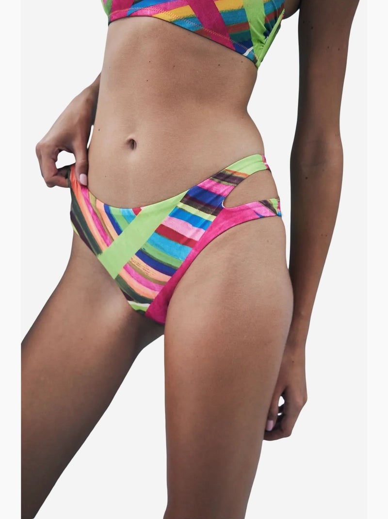 Flora bas de bikini détail découpé-collection aysu türkoğlu penti Rose fluo - Kiabi