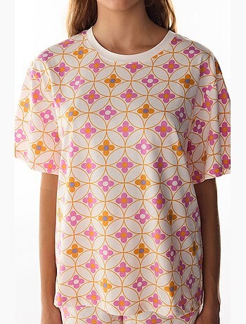 Flora ensemble de pyjama short à manches courtes fleuri penti