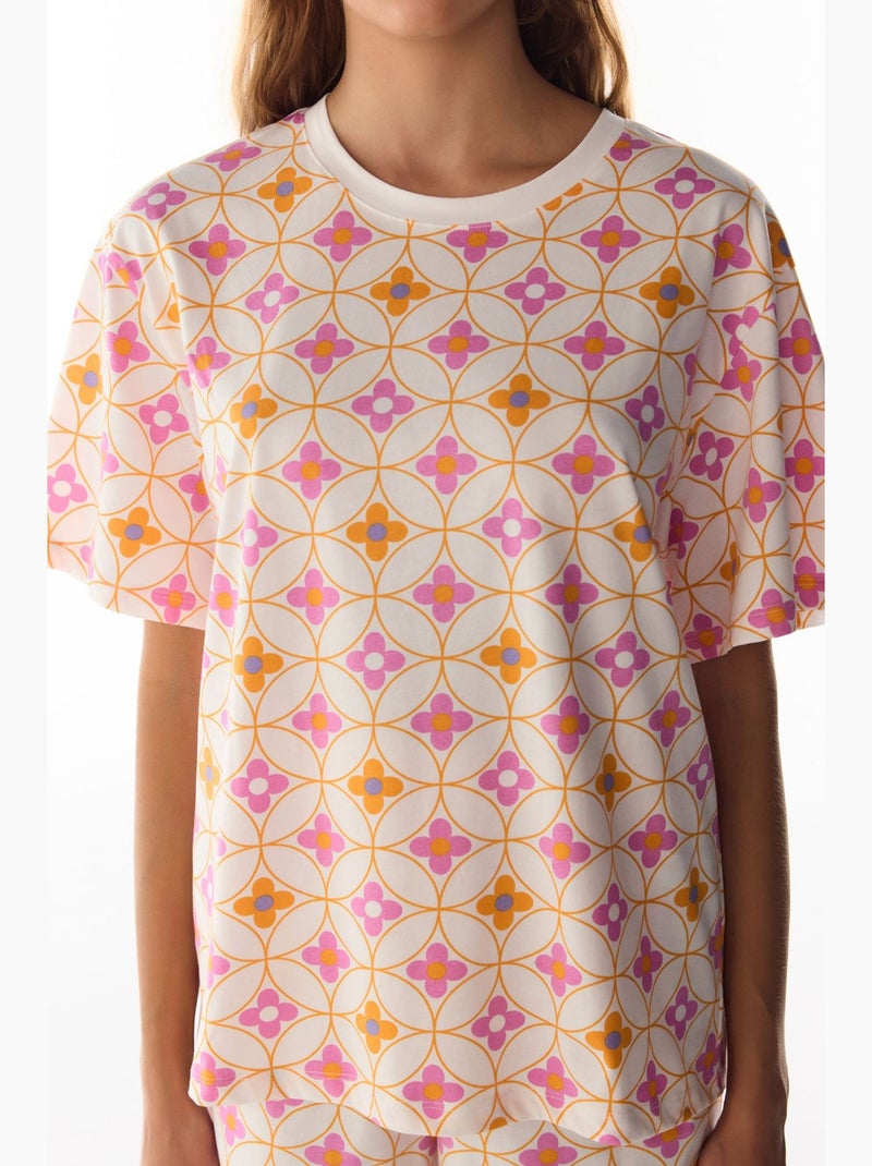 Flora ensemble de pyjama short à manches courtes fleuri penti Multicolore - Kiabi