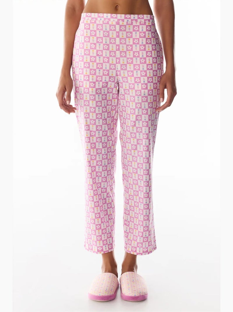 Flora imprimé floral bas de pyjama penti Rose/Blanc - Kiabi