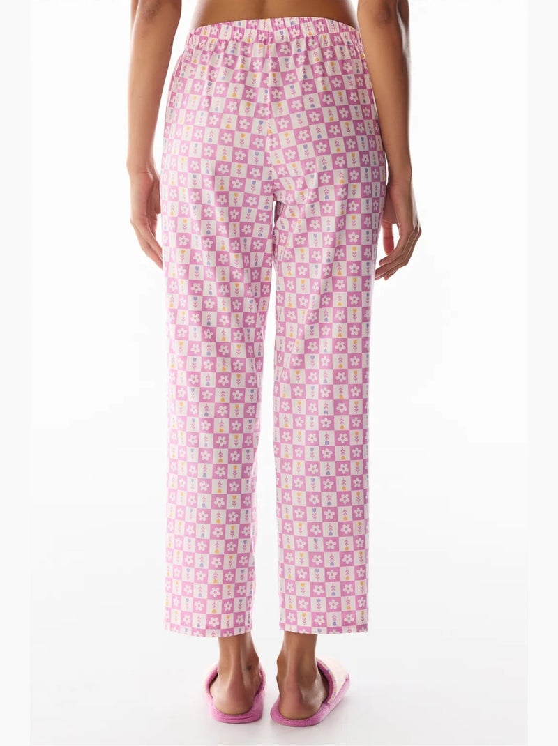 Flora imprimé floral bas de pyjama penti Rose/Blanc - Kiabi