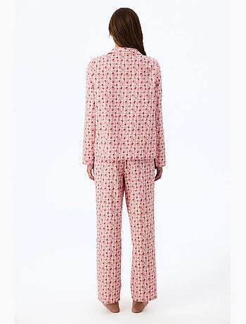 Floral garden ensemble de pyjama à carreaux, chemise et pantalon, manches longues penti