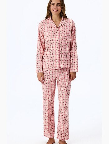 Floral garden ensemble de pyjama à carreaux, chemise et pantalon, manches longues penti