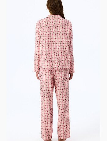 Floral garden ensemble de pyjama à carreaux, chemise et pantalon, manches longues penti