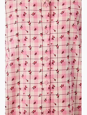 Floral garden ensemble de pyjama à carreaux, chemise et pantalon, manches longues penti