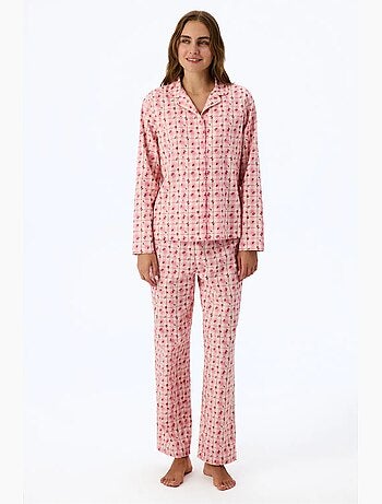 Floral garden ensemble de pyjama à carreaux, chemise et pantalon, manches longues penti