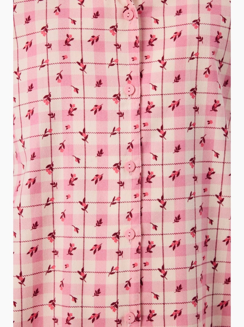 Floral garden ensemble de pyjama à carreaux, chemise et pantalon, manches longues penti Rouge/Rose - Kiabi