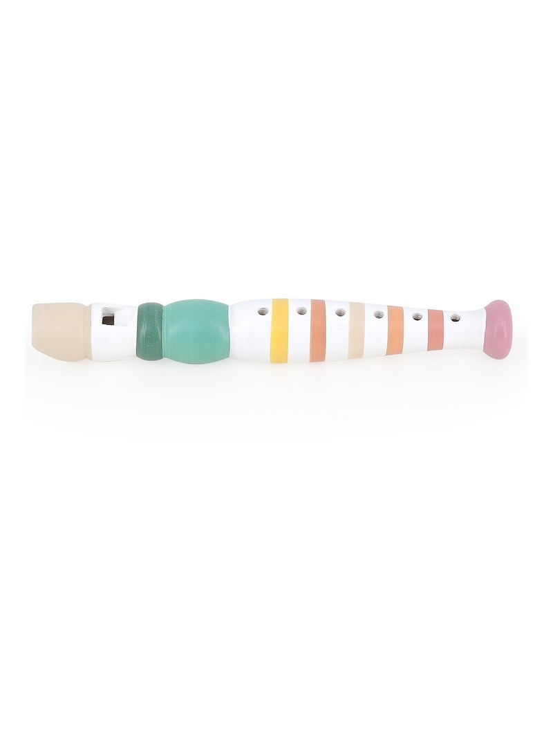 Flûte rayée multicolore en bois Blanc - Kiabi