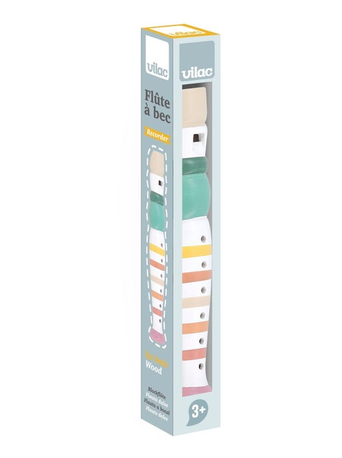Flûte rayée multicolore en bois - Kiabi