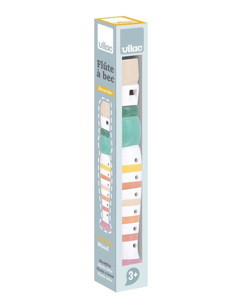 Flûte rayée multicolore en bois Blanc - Kiabi