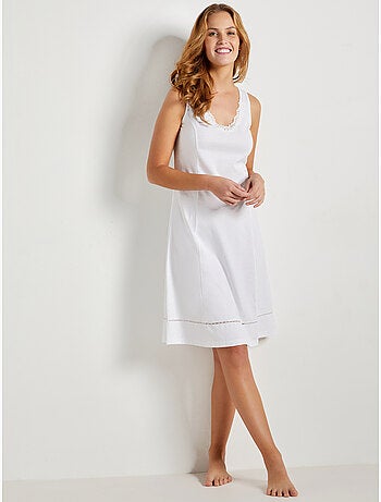Fond de robe en pur coton long 100cm