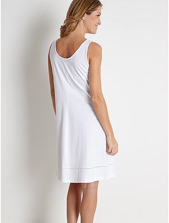 Fond de robe en pur coton long 90cm