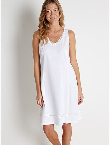 Fond de robe en pur coton long 90cm