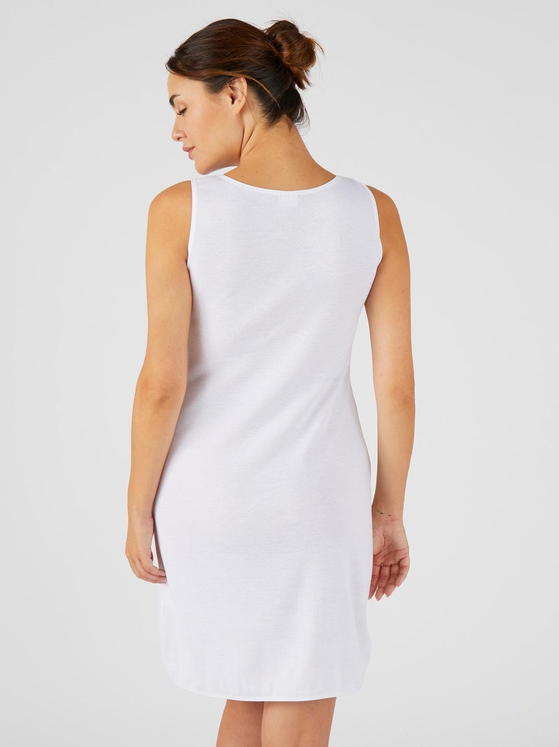 Fond de robe fine côte, 2 longueurs Thermolactyl - Damart Blanc - Kiabi