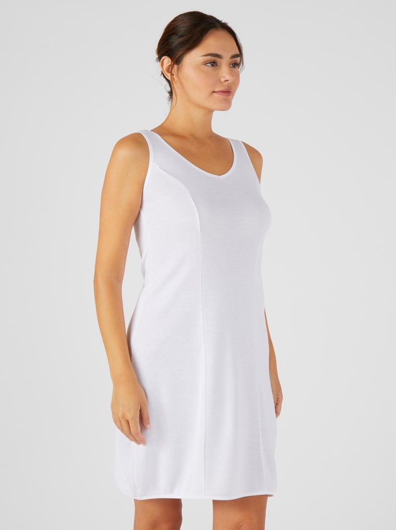 Fond de robe fine côte, 2 longueurs Thermolactyl - Damart Blanc - Kiabi