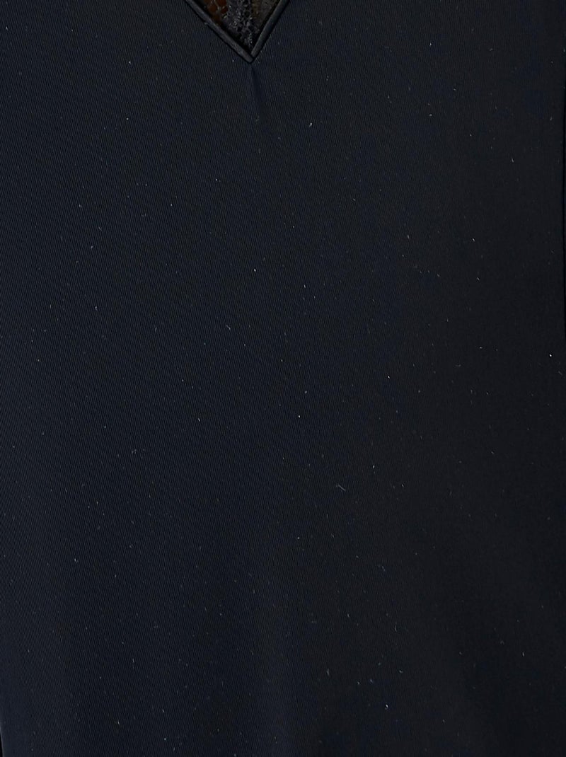 Fond de robe maille fluide - Damart Noir - Kiabi