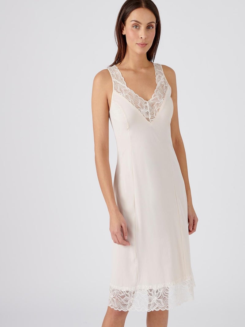 Fond de robe maille fluide - Damart Rose pâle - Kiabi